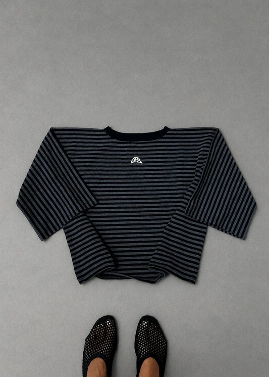 GRIS NEGRO T-SHIRT RAYAS